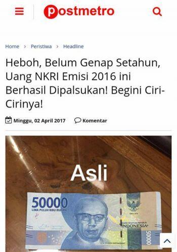 Ihwal kabar bohong pemalsuan uang rupiah baru
