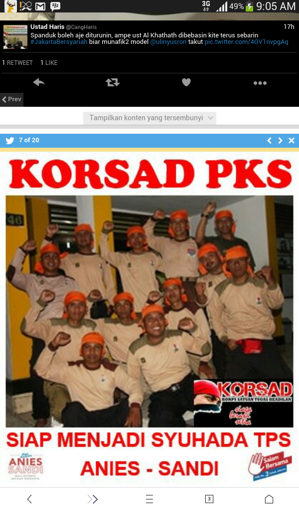 #Tim Anies-Sandi Sebut @CangHaris sebagai Akun Provokatif