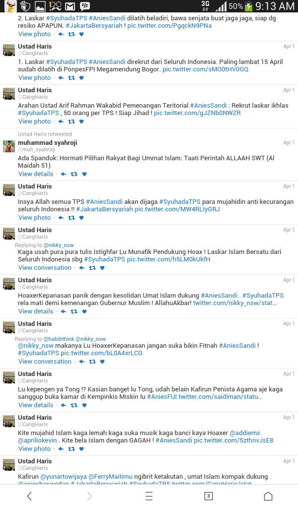 #Tim Anies-Sandi Sebut @CangHaris sebagai Akun Provokatif