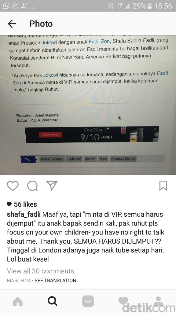 Curhat Putri Fadli Zon yang Dibikin Kesal Ruhut Sitompul