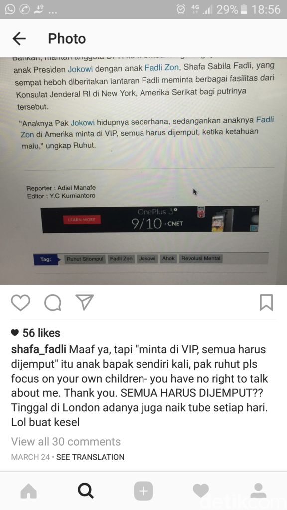 Curhat Putri Fadli Zon yang Dibikin Kesal Ruhut Sitompul