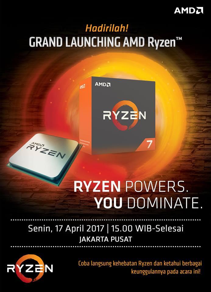 Mau Ikutan Launching AMD Ryzen di Jakarta? Klik Sini Gan