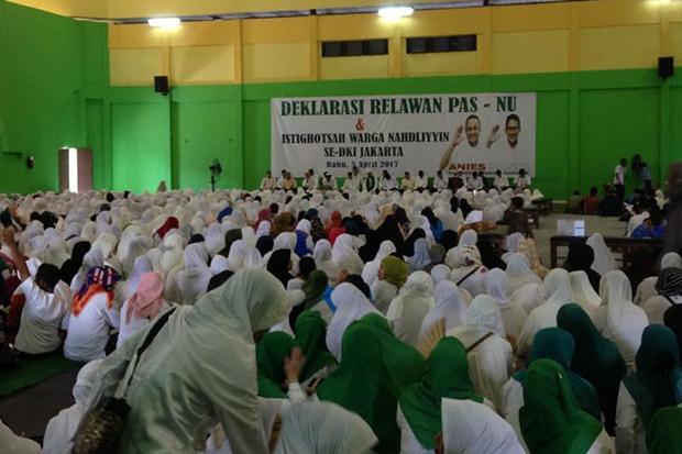 Ribuan Warga Nahdliyin se-DKI Deklarasi Dukung Pasangan Anies-Sandi