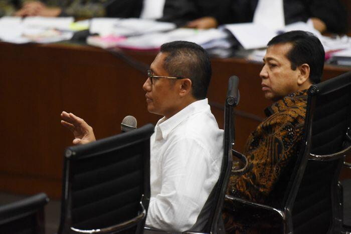 Kesaksian Novanto dan Anas Urbaningrum di sidang e-KTP