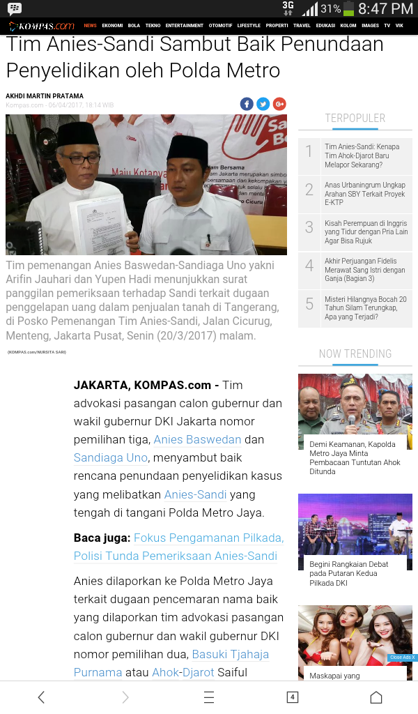 Minta Sidang Tuntutan Ahok Ditunda, Kapolda Dinilai Intervensi Hukum