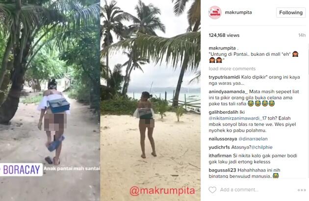 Berani Buka Baju Di Pantai,Nikita Mirzani Dianggap Seperti Orang Gila