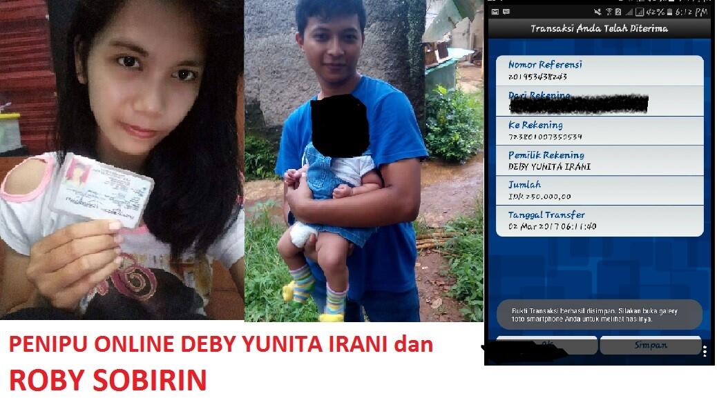 Pasutri Penipu deby yunita irani dan roby sobirin asal ciputat Tangerang