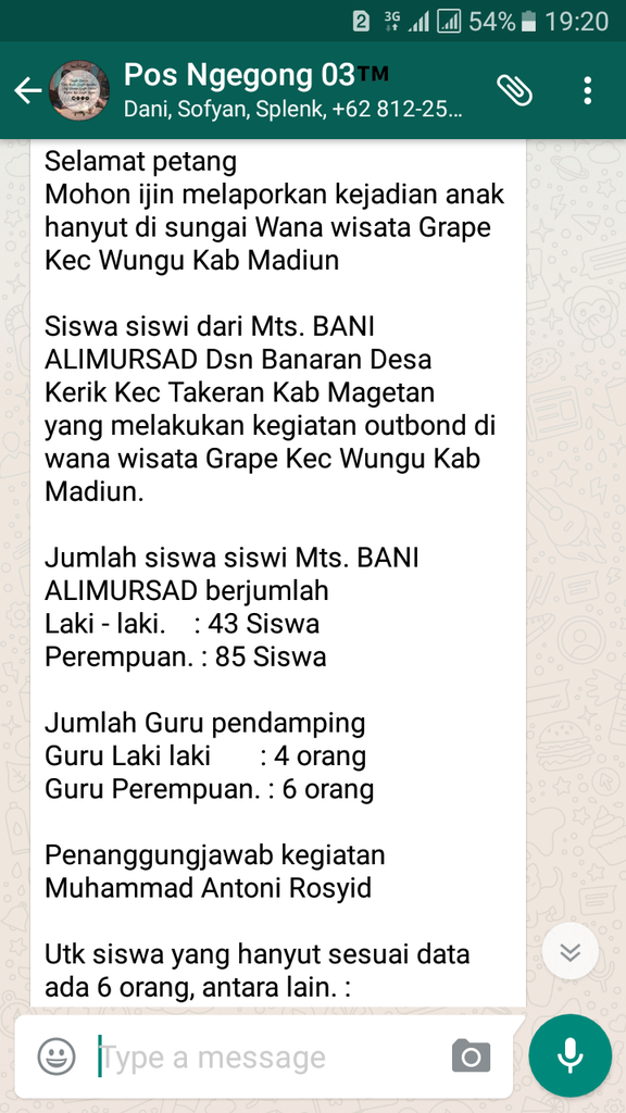 Innalillahi...Ikuti Outbond, 6 Siswa Madrasah Hanyut di Sungai