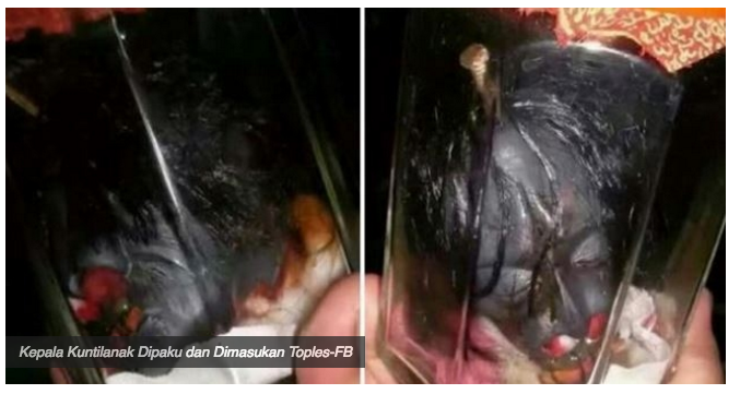 Viral, Penampakan Potongan Kepala Kuntilanak Dipaku dan Dimasukan Toples