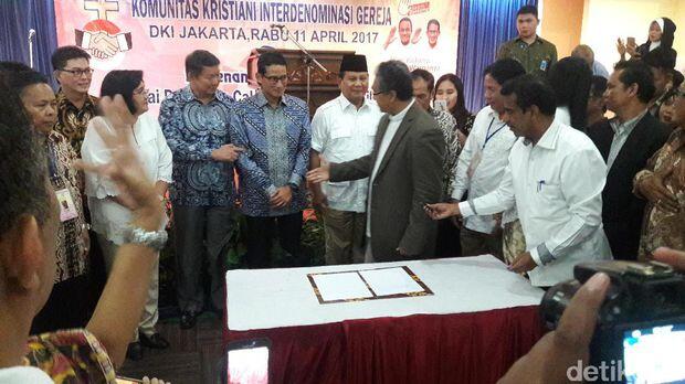 Prabowo Hadiri Deklarasi Komunitas Kristiani untuk Anies-Sandi