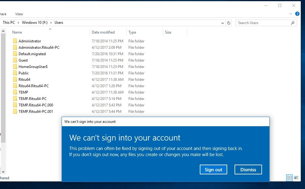 &#91;HELP&#93; We can't sign into your account di Windows 10, NOT FIXED