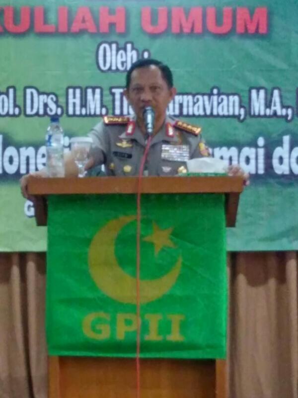 Kapolri Memberikan Kuliah Umum kepada Anggota Gerakan Pemuda Islam Indonesia