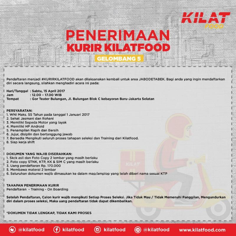 Lowongan Kurir Kilat Food Indonesia