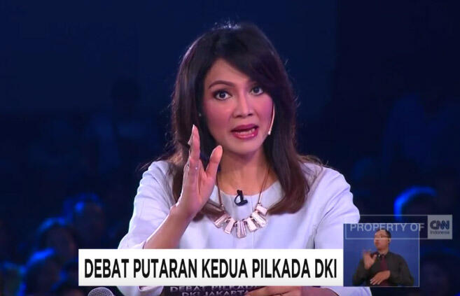 Ira Koesno Bikin Betah Mantengin Debat Cagub-Cawagub DKI Jakarta 2017?