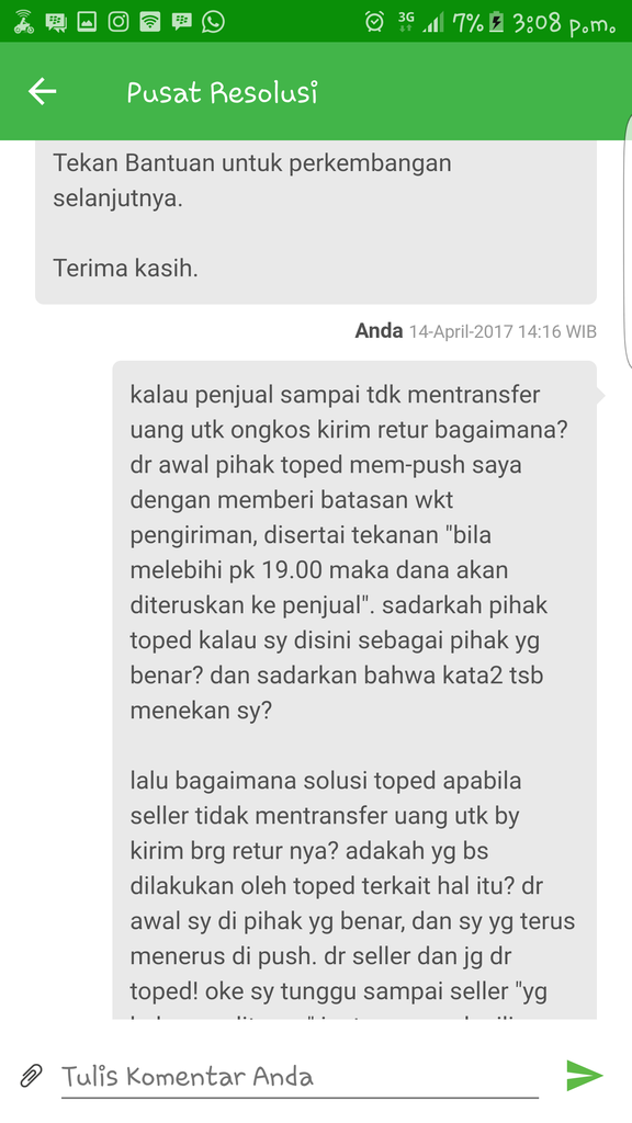 BOIKOT SELLER ARIFFERI SHOP DAN DKECEWAKAN TOKOPEDIA