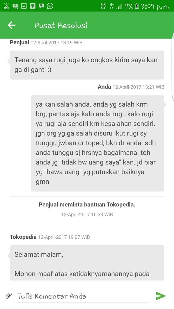 BOIKOT SELLER ARIFFERI SHOP DAN DKECEWAKAN TOKOPEDIA