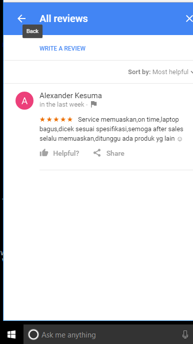 Feedback Ciputs Sang Pedagang