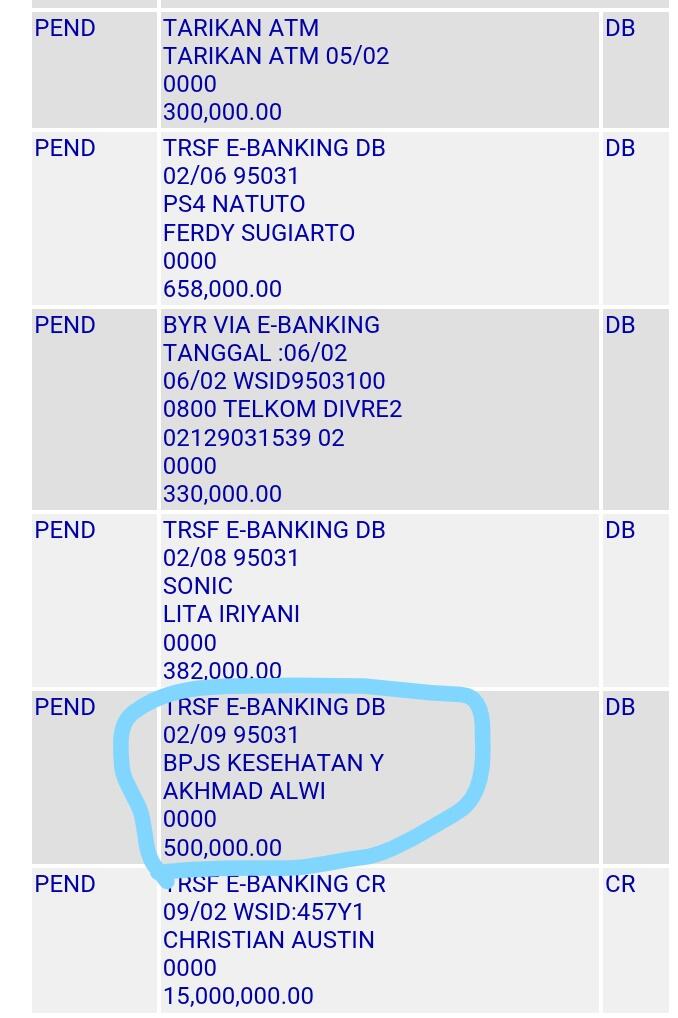 Penipuan Ber modus Jasa Bikin BPJS AN Akhmad Alwi Rekening 0663045102 / PENIPUAN