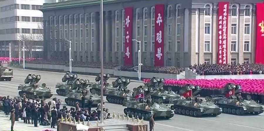 Pyongyang unveils submarine-based missiles at military parade 