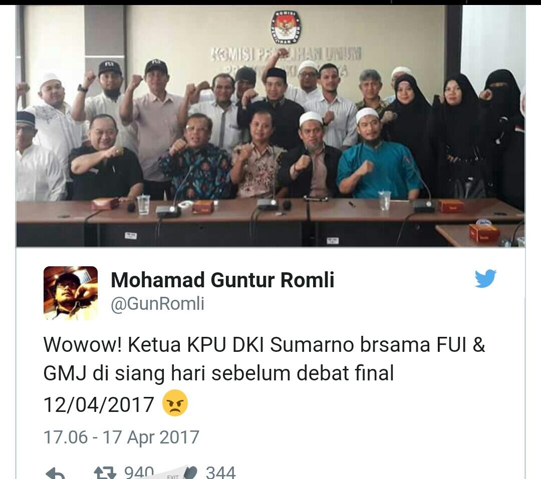 Penjelasan KPU DKI soal Pertemuan dengan FUI Sebelum Debat Pilkada