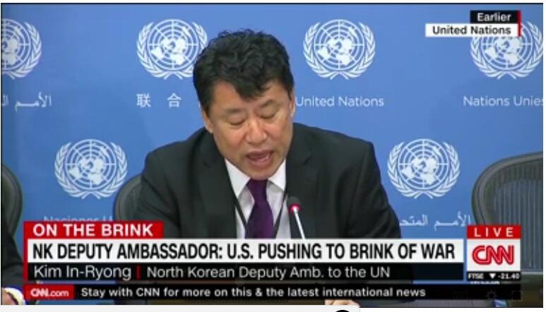 North Korean Envoy at UN Warns of Nuclear War Possibility