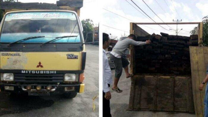 Polres Dumai Amankan Dua Truk Berisi Kayu Olahan Ilegal Seberat 4 Ton