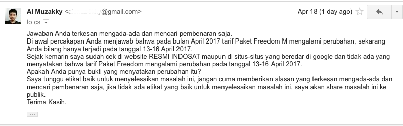 INDOSAT Menaikan Tarif Internet Secara Sepihak