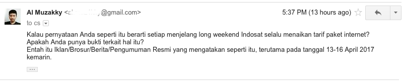 INDOSAT Menaikan Tarif Internet Secara Sepihak