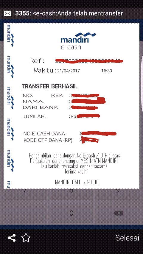 (penipuan atau bukan) e-cash mandiri jual beli onlen