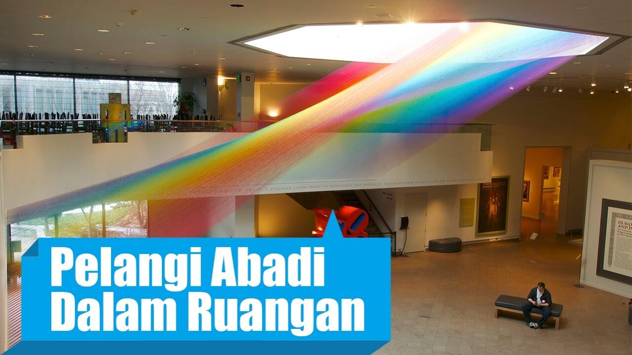 Seniman ini mengubah benang menjadi pelangi yang indah dalam ruangan