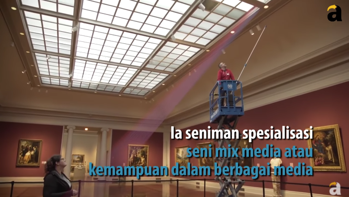Seniman ini mengubah benang menjadi pelangi yang indah dalam ruangan