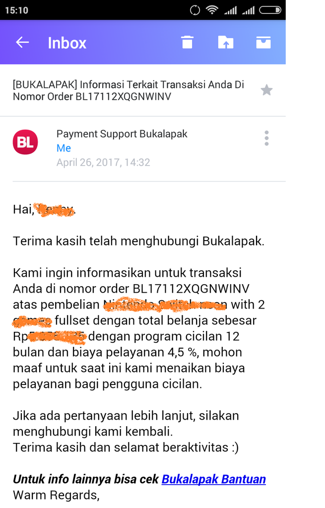 Pertama & Terakhir belanja di BUKALAPAK.COM . Hati2 Guys !!!