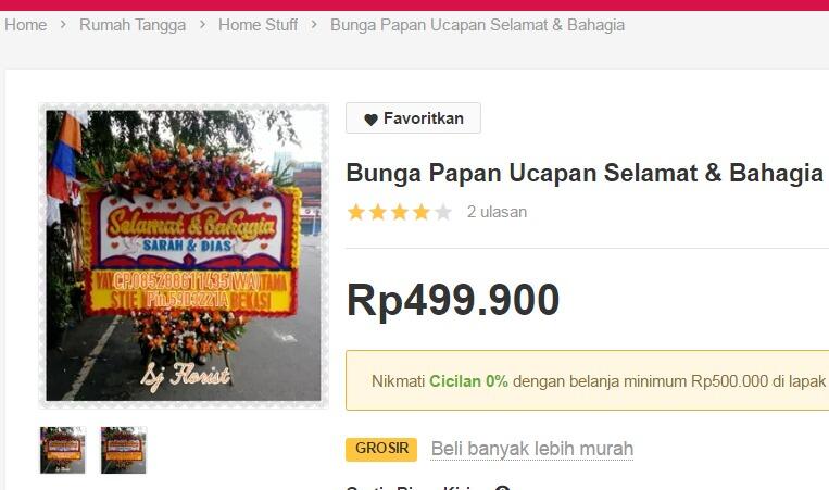 Karangan Bunga untuk Ahok di Balai Kota Ambruk Saat Hujan Deras