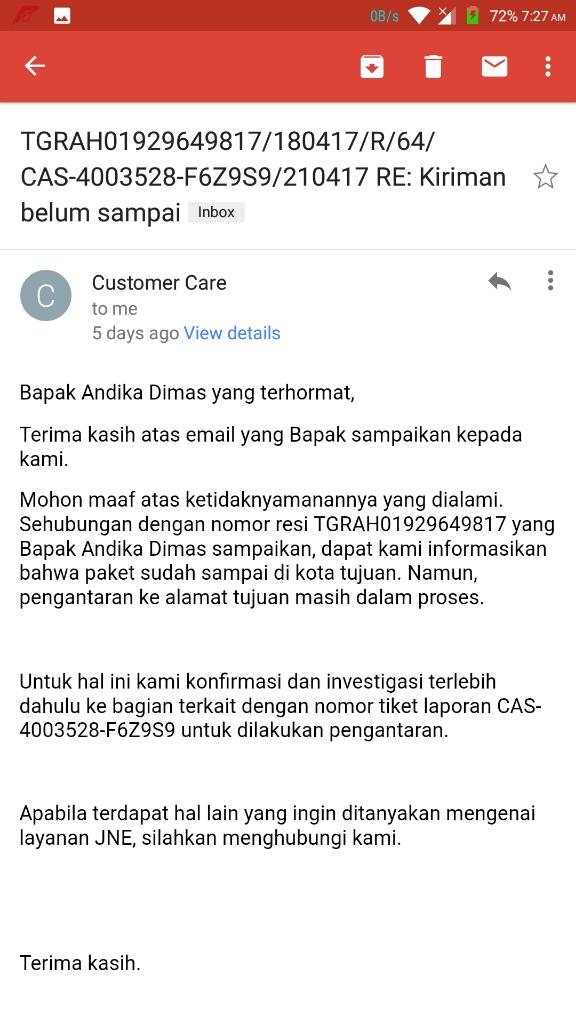JNE, Paket Saya Yang Ga Seberapa Ini Udah Seminggu Lebih Ga Sampai!! 