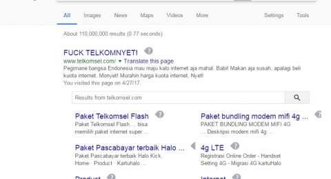 website telkomsel di serang hacker