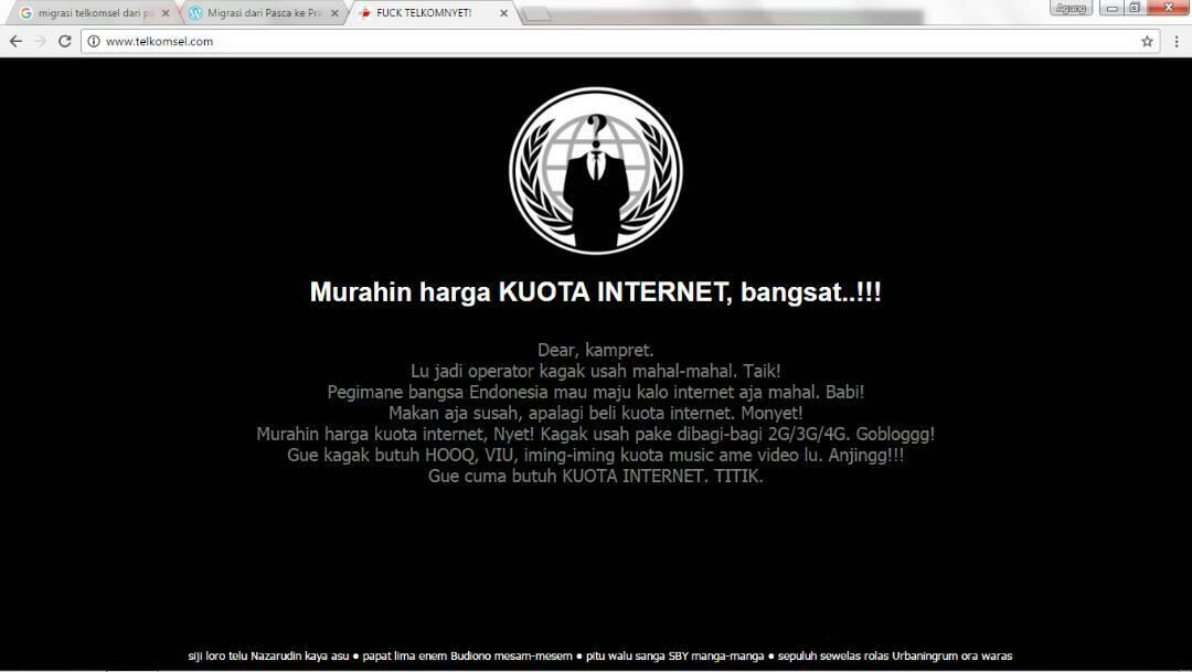 TELKOMSEL kena deface,