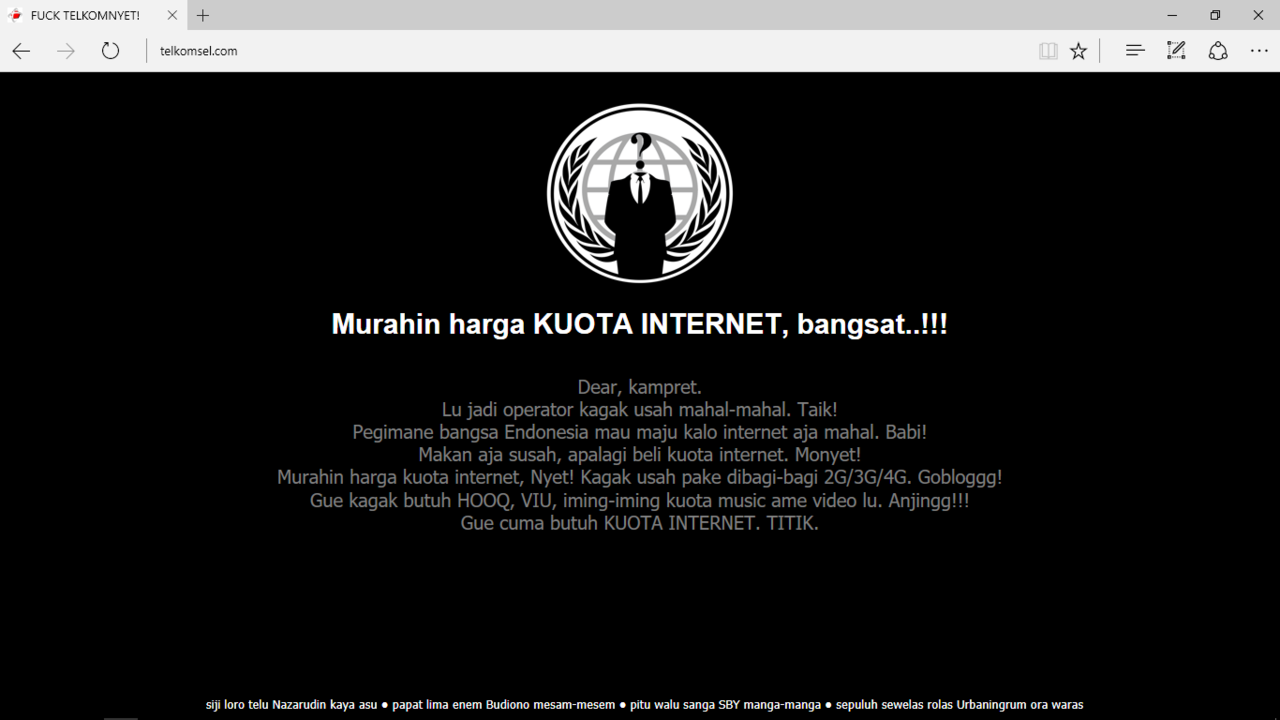 Hari Ini Website Telkomsel Kena Hack!