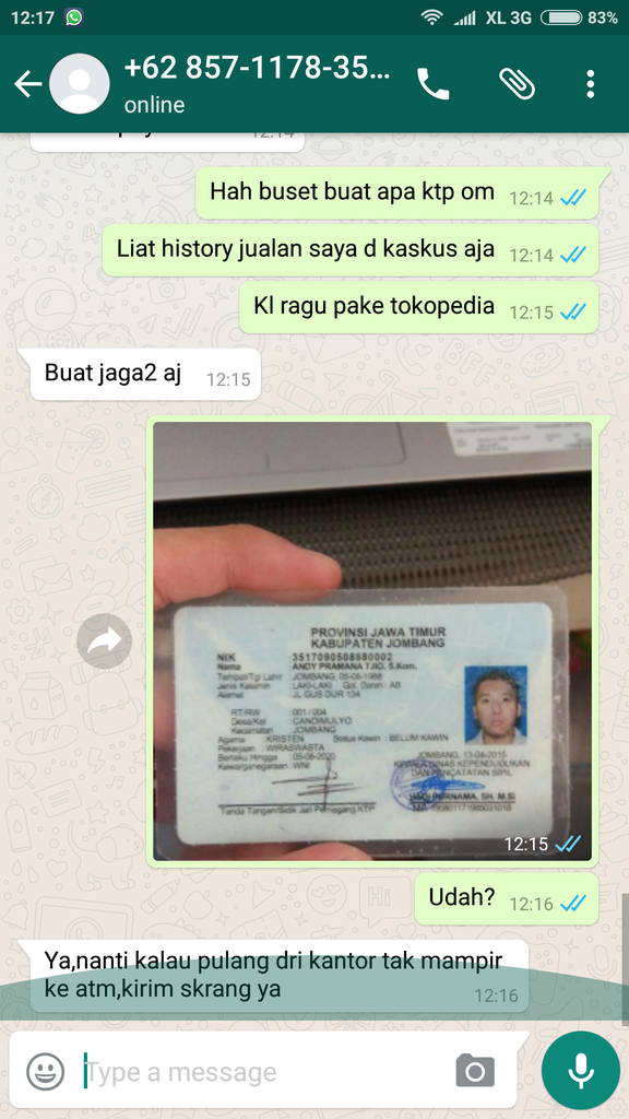 NANYA CALON BUYER FJB KASKUS MINTA FOTO DAN VIDEO BARANG SERTA KTP