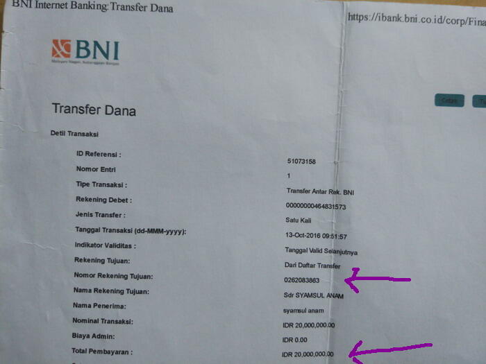 Penipuan oleh Sdr. SYAMSULANAM