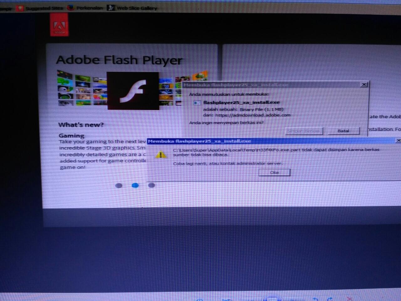Komputer gabisa download dan youtube