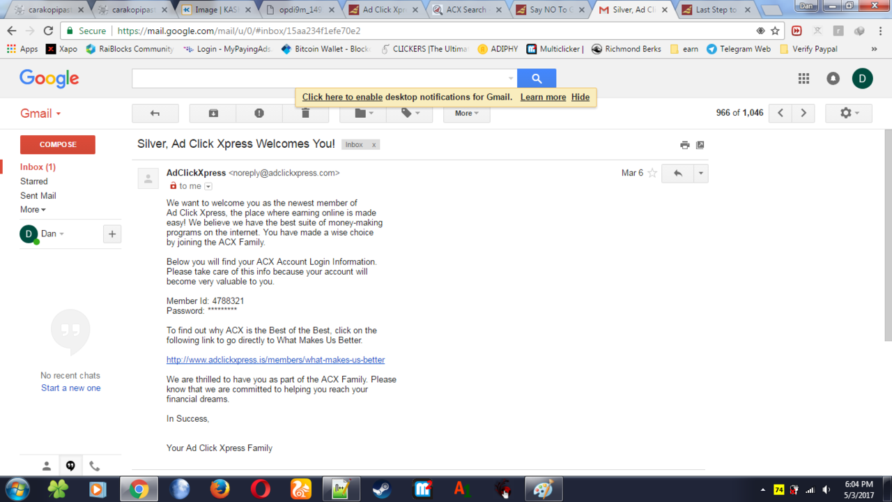 &#91;GRATIS !!&#93; Cara mendapatan 0.3-0.4$ Perhari dari AdClickXpress