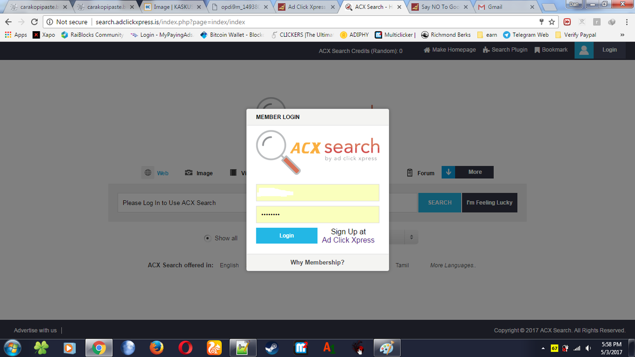 &#91;GRATIS !!&#93; Cara mendapatan 0.3-0.4$ Perhari dari AdClickXpress