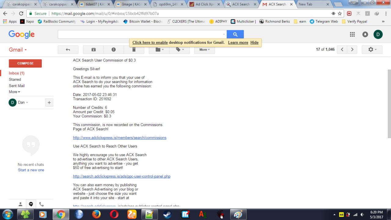 &#91;GRATIS !!&#93; Cara mendapatan 0.3-0.4$ Perhari dari AdClickXpress