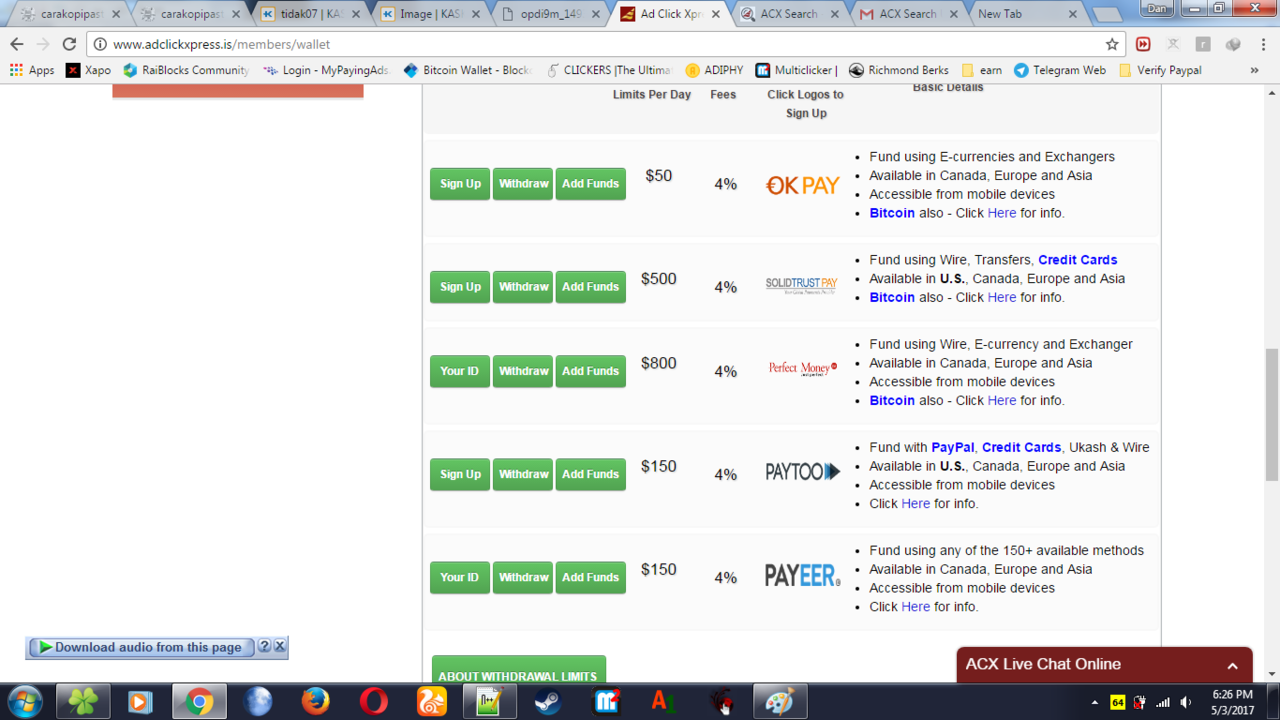 &#91;GRATIS !!&#93; Cara mendapatan 0.3-0.4$ Perhari dari AdClickXpress