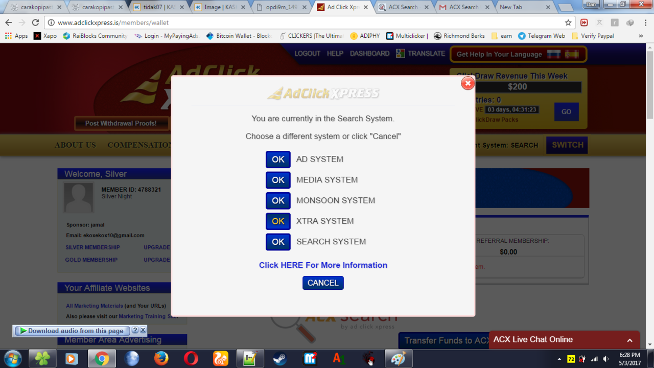 &#91;GRATIS !!&#93; Cara mendapatan 0.3-0.4$ Perhari dari AdClickXpress