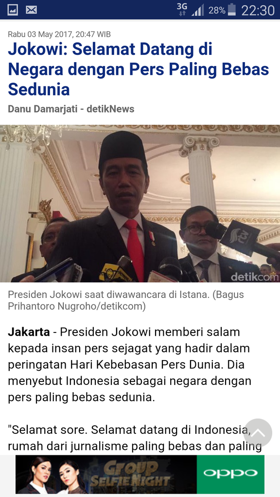 Jokowi bikin statemen Baru Indonesia Negara dgn Pers Paling Bebas diDunia..Hoax lagi?