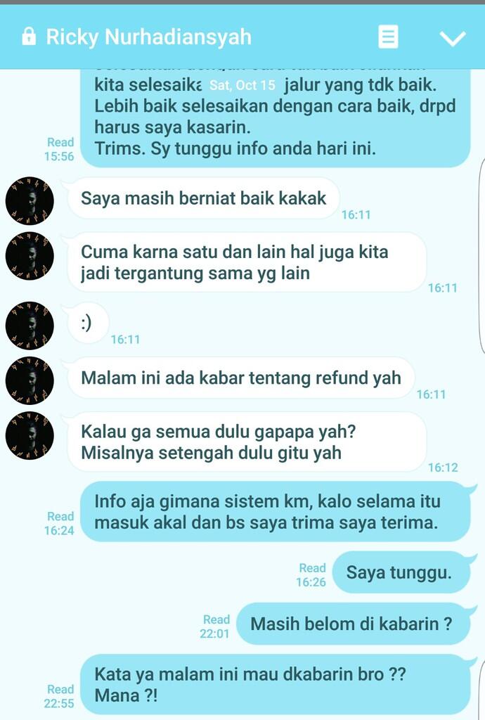 Surat Terbuka u/ GROSIRJOGGER Ricky Nurhadiansyah untuk mengembalikan Uang saya