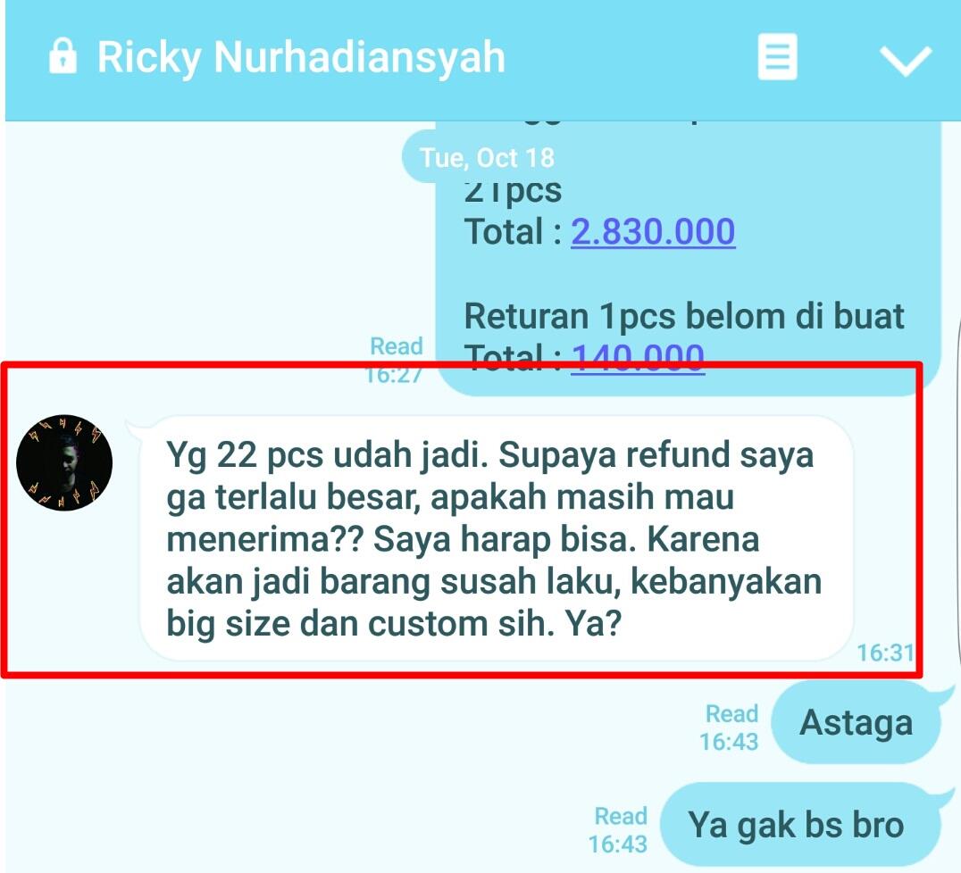 Surat Terbuka u/ GROSIRJOGGER Ricky Nurhadiansyah untuk mengembalikan Uang saya