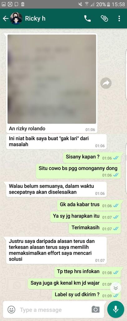 Surat Terbuka u/ GROSIRJOGGER Ricky Nurhadiansyah untuk mengembalikan Uang saya