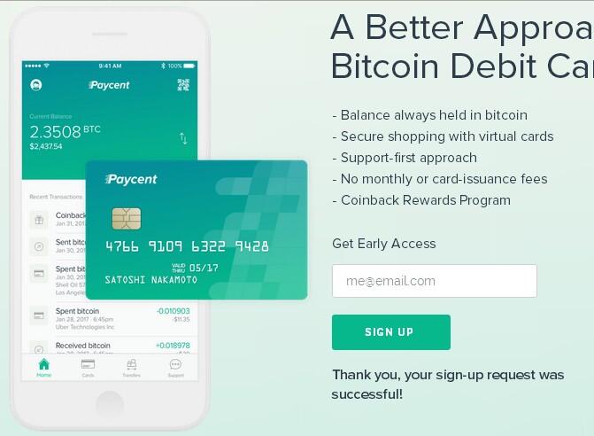 &lt;NEW&gt; Paycent ~ Bitcoin debit card